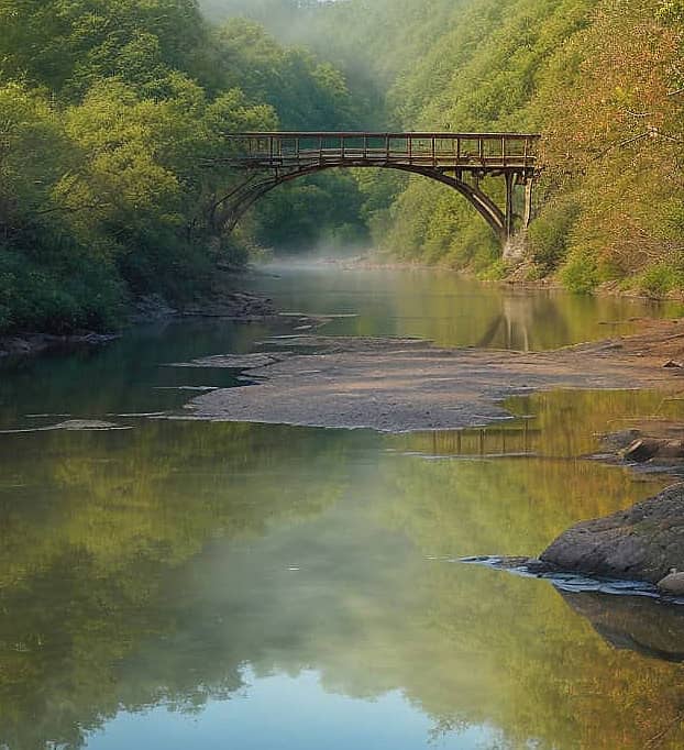 Мост над высыхающей рекой