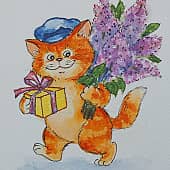 Открытка с котом - 15