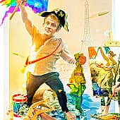 Репродукция картины Делакруа "Свобода, ведущая народ" 1830. "Эммануэль Макрон ведущий Олимпиаду 2024