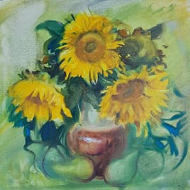 Подсолнухи в крынке