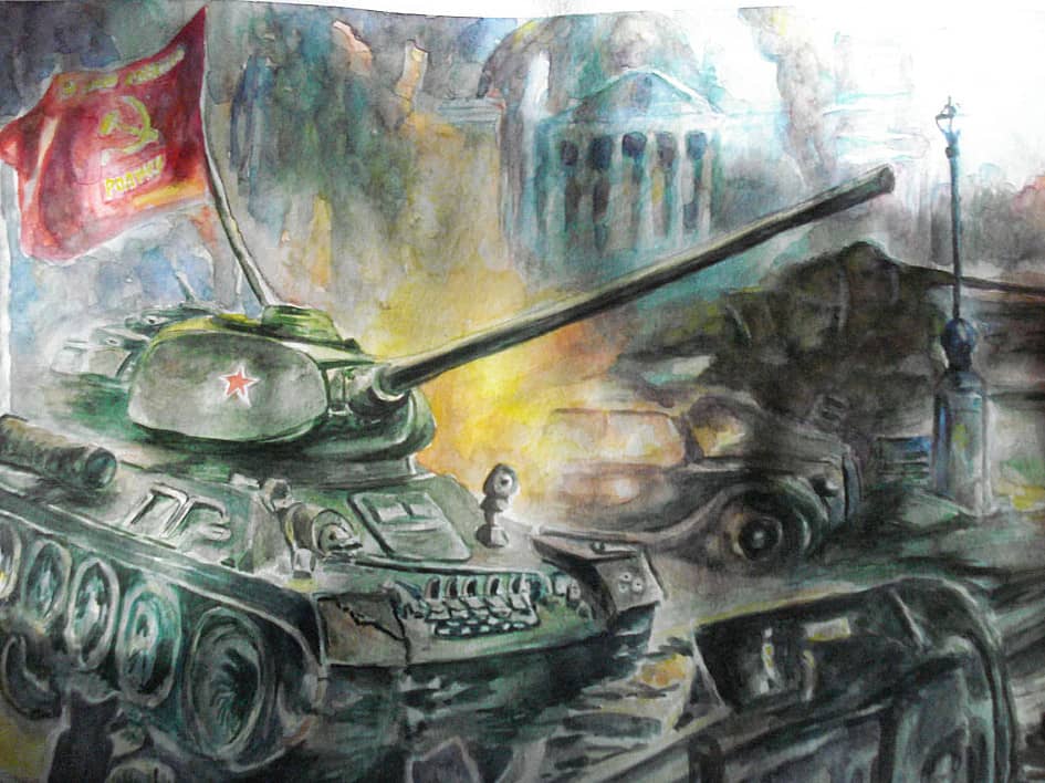 Картины посвящаю дедушке Цыплакову Андрею Ивановичу, прошел войну танкистом- наш герой!