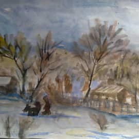 Деревня в снегу