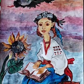 Девочка и журавли. Моя первая картина