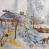 Зимний день в сельской местности