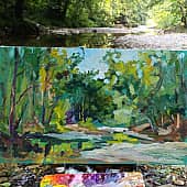 Река в лесу. Лето на Кавказе. Пленэр ZhNataly. (1), художник ZhNataly