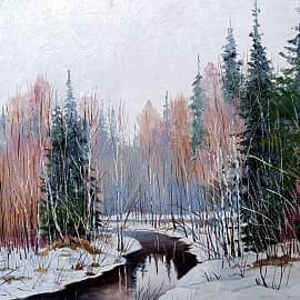 Таёжная речка Собинка. Апрель.