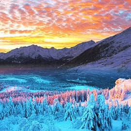 В снежных горах