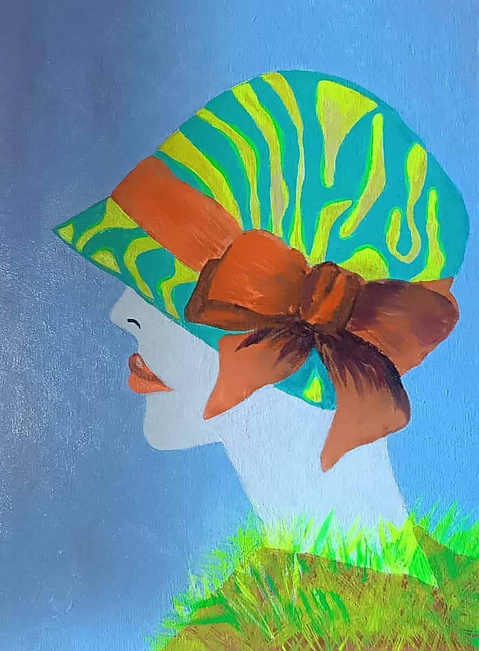 Дама в шляпе с апельсиновым бантом