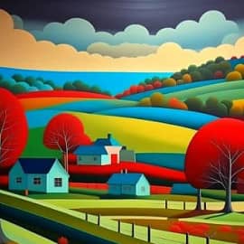 Сельский пейзаж--оригинальный авторский стиль