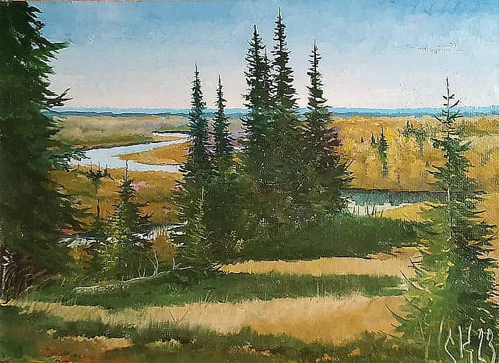 Локчимская осень. Этюд