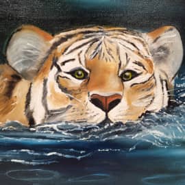 Купающийся тигр
