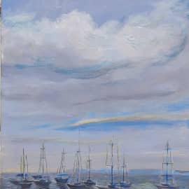 На якорях в Азовском море. Картина ZhNataly