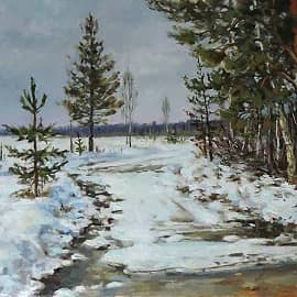 Вдоль кромки зимнего леса