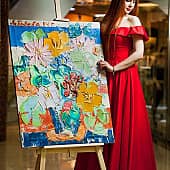 Картина Абстракция цветы и море Екатерина Лебедева художник (2), художник Екатерина Лебедева