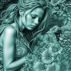 Девушка с цветами НС