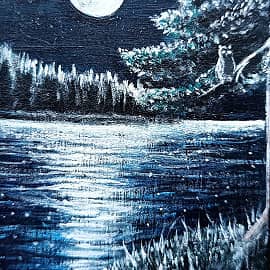 Ночь у лесного озера