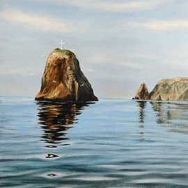 Крым, мыс Фиолент, Георгиевская скала Святого Явления.