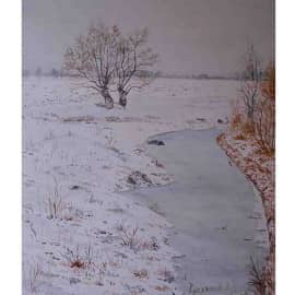 Ивушки зимой 2008 40х30 бумага акварель