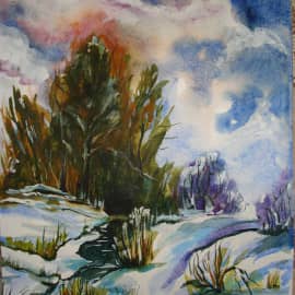 Замерзающий ручей.