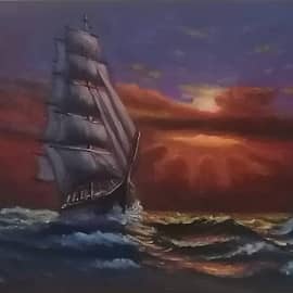 Яхта на закате