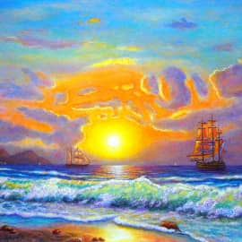 Закат на море