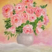 Чайные розы, художник Валентина Худякова