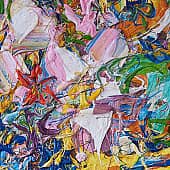 Картина Любовь и возрождение Абстрактные цветы живопись Екатерина Лебедева художник (2), художник Екатерина Лебедева