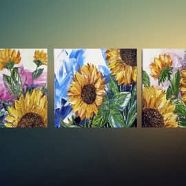 триптих " Подсолнухи "