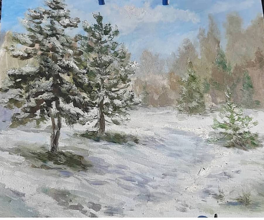 Зимний пейзаж. Пленэрная живопись ZhNataly