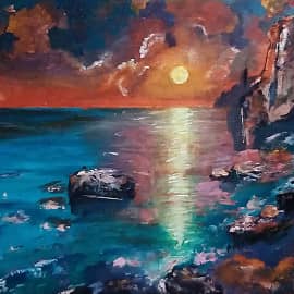 Море на закате.