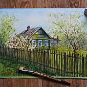 Весна в деревне (1), художник Татьяна Карева