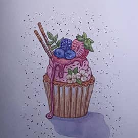 Пирожное с ягодами