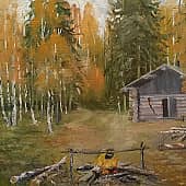 У охотничьей избушки