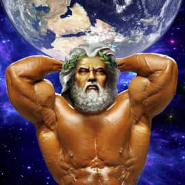 Атлант держит Землю  60х50