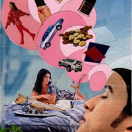 Розовые сны-мечты. Коллаж.