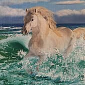 Лошадь, бегущая по волнам.
