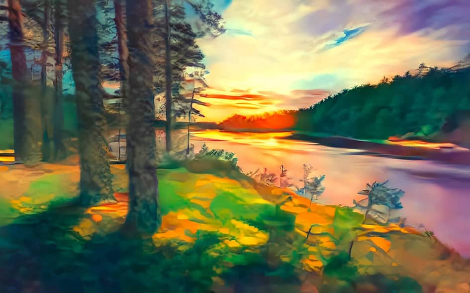Течёт река.