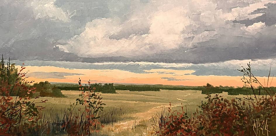 На лугах вечерних...