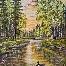 Лесное озеро,