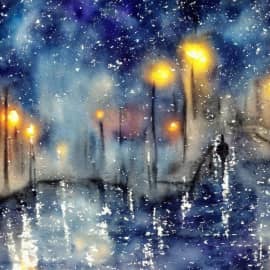 Картина "Снег идет и сразу тает"