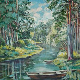 Лес. Река и рыбалка.