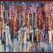 Ночной  Дубай. Фонтаны.