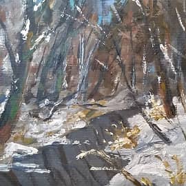 Лесной ручей. Зима