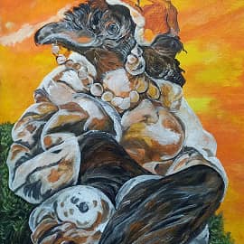 Красавица женщина- ворон Миття в шубке