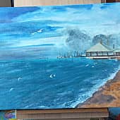 Плещется вода. Набережная, г. Бердянск (1), художник Наталия