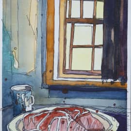 Мясо на столе.