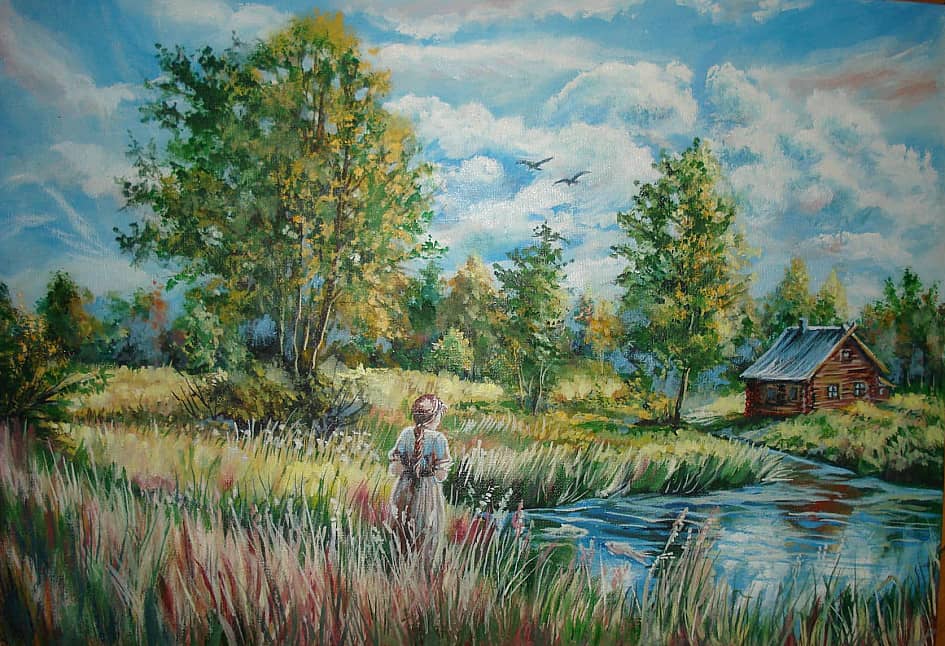 На берегу любуюсь рыбками.