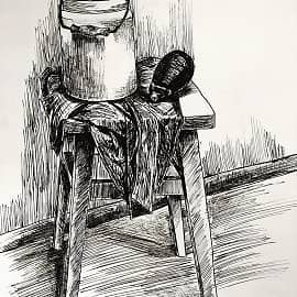 Баклажан на стуле