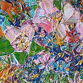 Картина Любовь и возрождение Абстрактные цветы живопись Екатерина Лебедева художник (1), художник Екатерина Лебедева