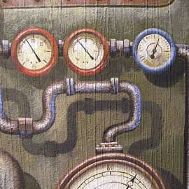 Фрагмент росписей лестничной клетки бизнес-центра